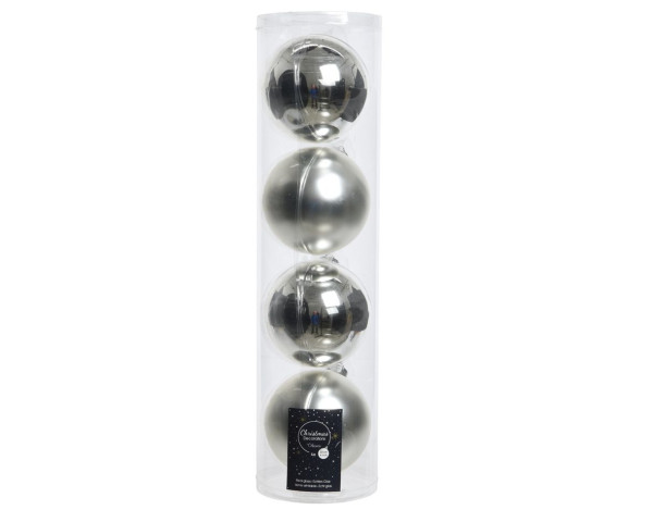 Weihnachtskugel-Box SILBER in silberfarben aus Glas