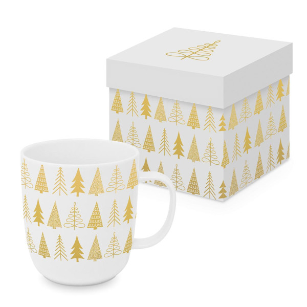 Henkelbecher MOOD GOLD in goldfarben aus Bone China