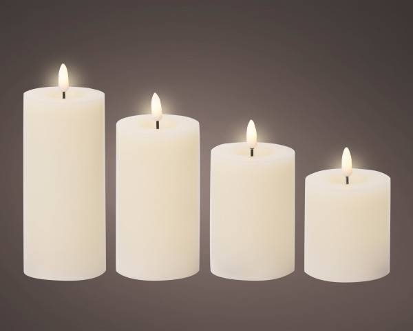 Kerzen-Set LED ADVENT in beige aus 100 % Naturmaterial