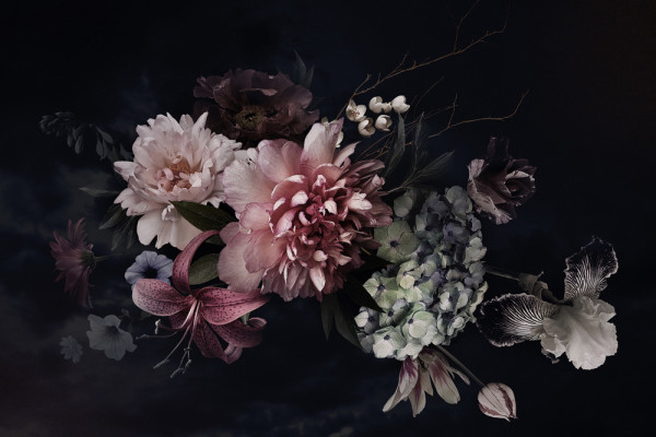 Akustikbild BLÜTENBOUQUET IV aus Materialmix