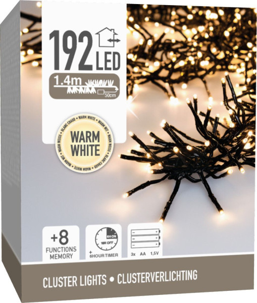 Lichterkette CLUSTER LED in schwarz aus Kunststoff