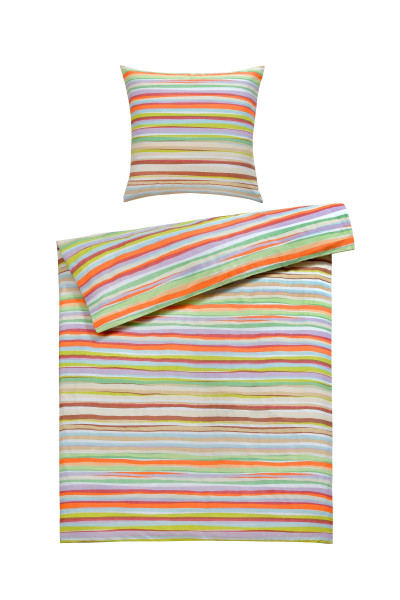 Bettwäsche Satin LILLY in mehrfarbig aus Baumwolle