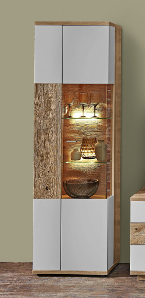 Vitrine VAN COUVER in lichtgrau aus Dekor