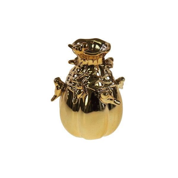 Vase VÖGELCHEN in goldfarben aus Keramik