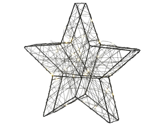 Weihnachtsstern LED in schwarz aus Metall