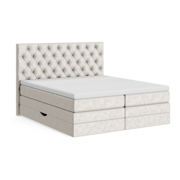 Boxspringbett irisette MONDO BARELL in oyster aus Stoff