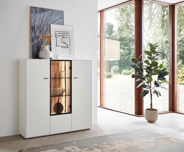 Highboard witlake FORTINO in weiß aus Lack