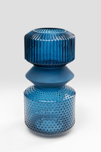 Vase Marvelous Duo in blau aus Glas