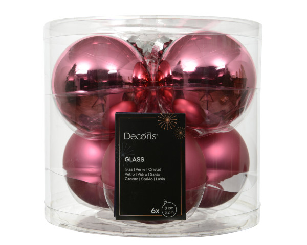 Weihnachtskugel-Box BLÜTENROSA in rose aus Glas