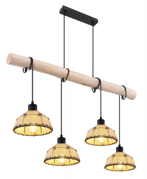 Hängeleuchte in beige aus Metall