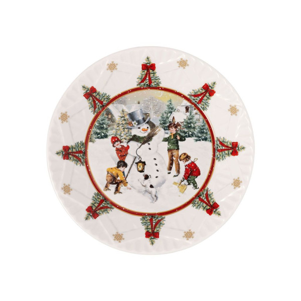 Schale Schneemann bauen in mehrfarbig aus Bone China