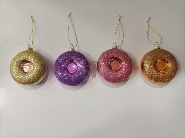 Weihnachtskugel DONUT in mehrfarbig aus Glas