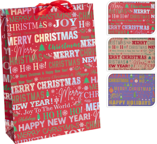 Geschenktasche LETTERS in mehrfarbig aus Papier
