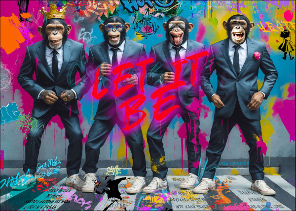 Aludibondbild GRAFFITI GANG in mehrfarbig aus Metall