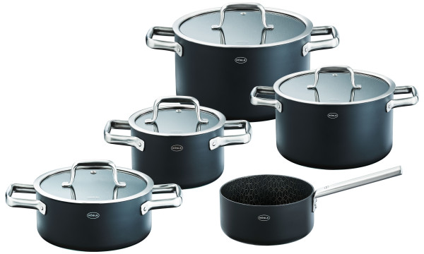 Kochtopf-Set RÖSLE EBONIC in schwarz aus Edelstahl