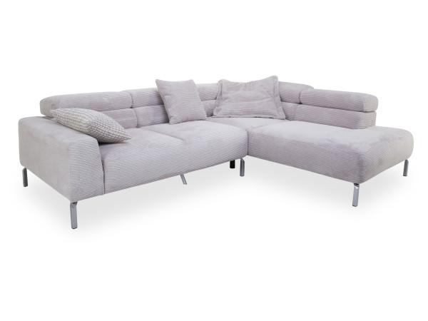 Polsterecke CARLOTTA in Light Grey aus Stoff