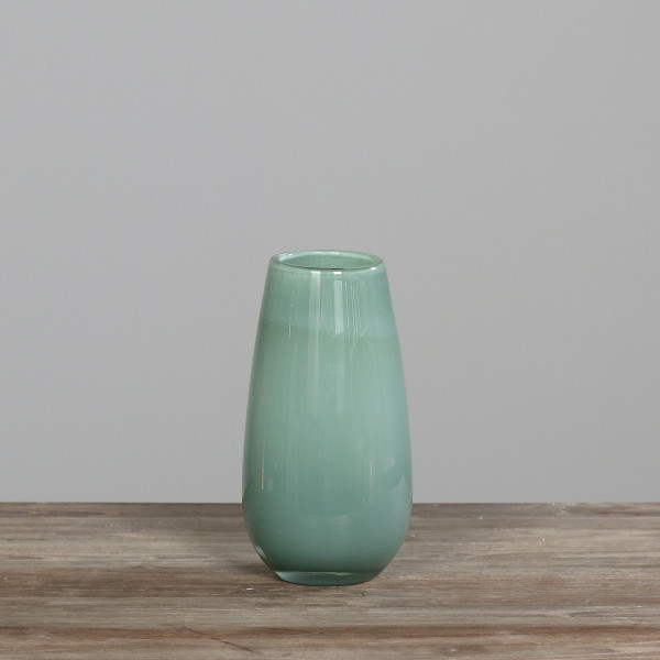 Vase in grün aus Glas