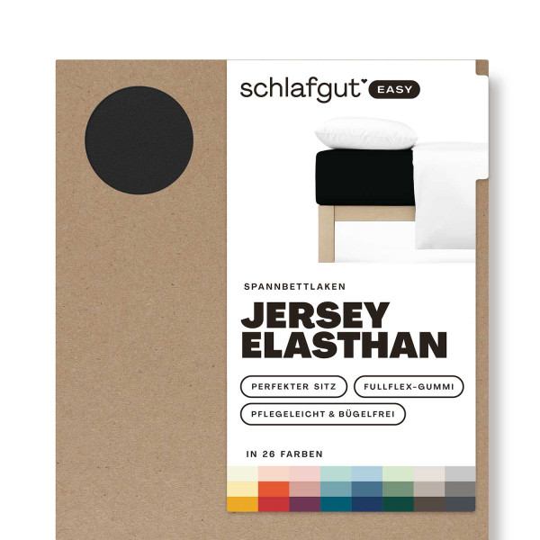 Spannbettlaken EASY Jersey in schwarz aus Mischgewebe