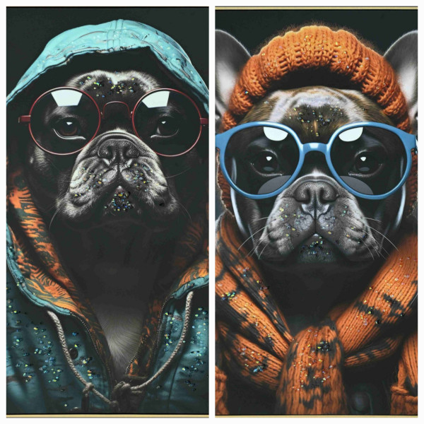 Bild DOG MIT BRILLE in schwarz