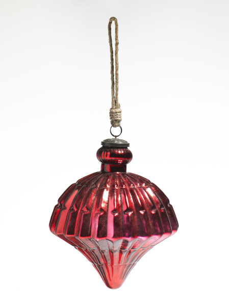 Weihnachtskugel KONUS in rot aus Glas