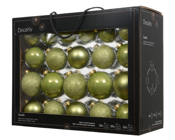 Weihnachtskugel-Box MAXI WARM PISTAZIE in pistazie aus Glas