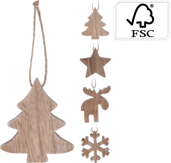 Christbaumschmuck Hänger HOLZ in natur aus Holz