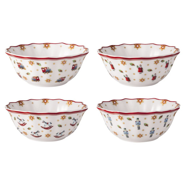 Schalen-Set Toy\\\'s Delight in weiß/rot aus Bone China