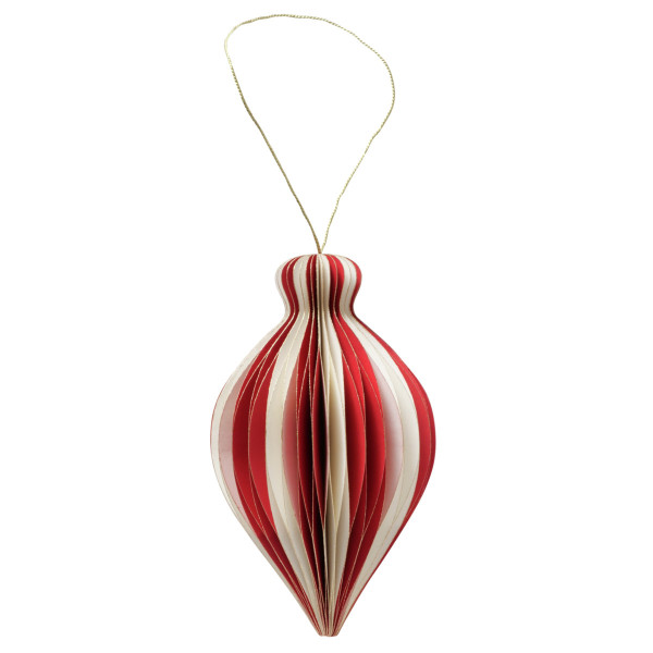 Christbaumschmuck Hänger YORKI in weiß/rot aus Papier