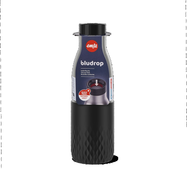 Trinkflasche BLUDROP in schwarz