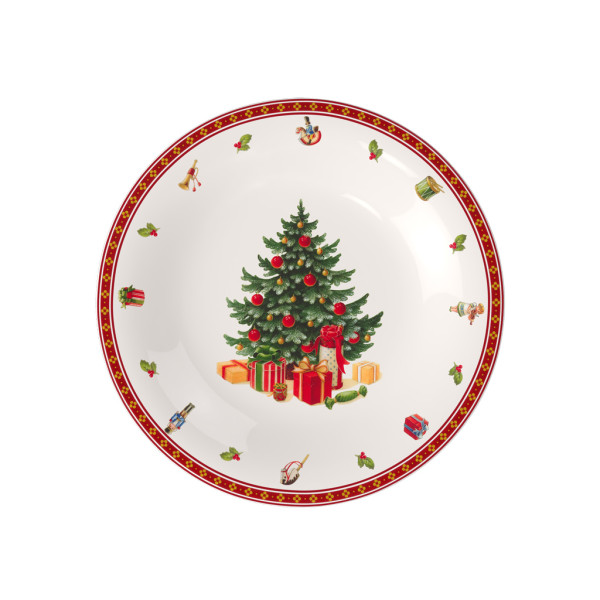 Platzteller Toy\\\'s Delight in weiß/rot aus Bone China