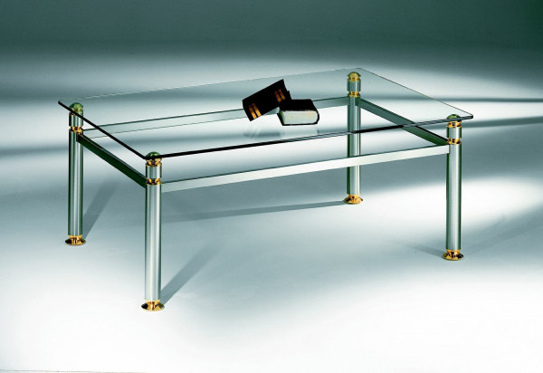 Couchtisch 8410NK in silberfarben aus Edelstahl