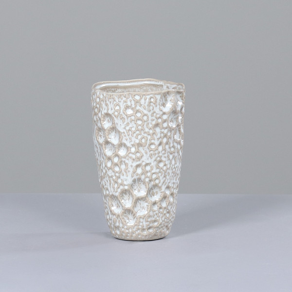 Vase in creme aus Keramik