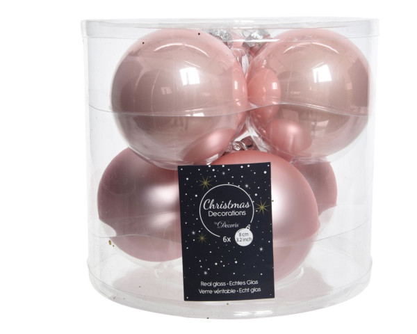 Weihnachtskugel-Box PUDERROSA in rosa aus Glas