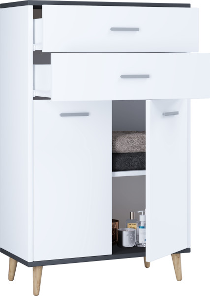 Seitenschrank LANDOS in anthrazit aus Dekor