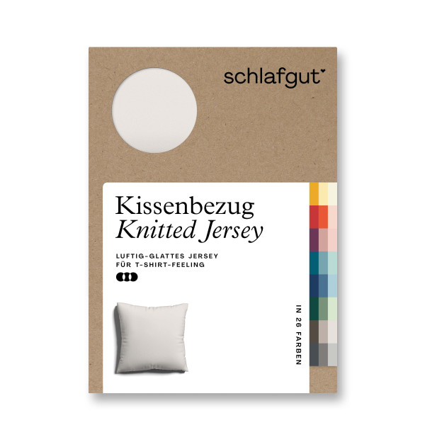Kissenbezug Knitted Jersey in sand aus Mischgewebe