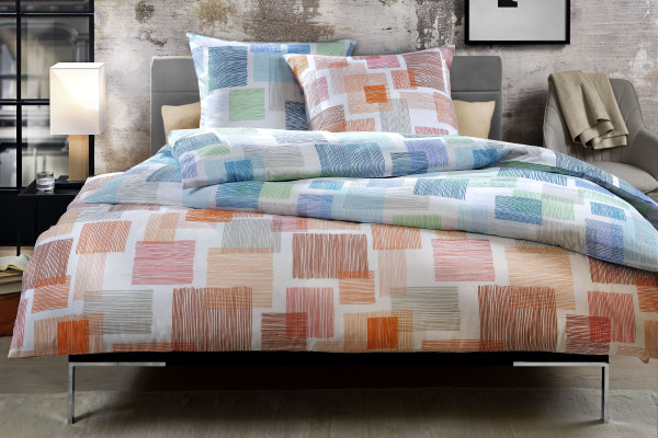 Bettwäsche NOA Polycotton in koralle aus Mischgewebe