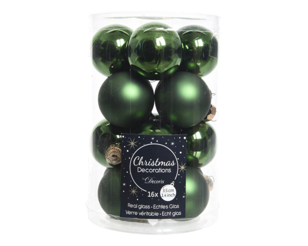 Weihnachtskugel-Box PINIENGRÜN in grün aus Glas