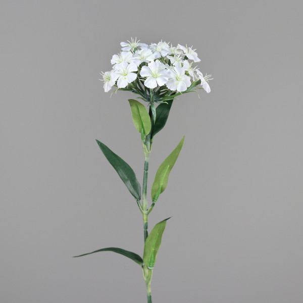 Kunstblume DIANTHUS in weiß aus Kunststoff