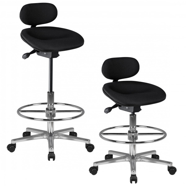 Hocker LOUISIANA in schwarz aus Materialmix