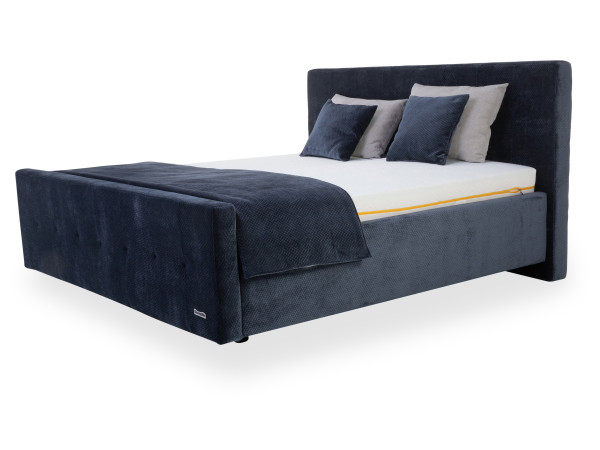 Polsterbett DUNLOPILLO SELECT in blau aus Stoff