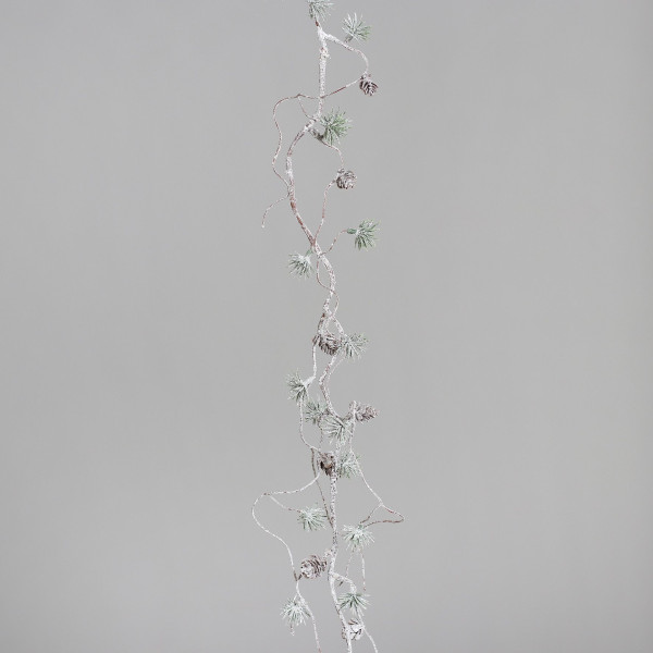 Larix-Girlande mit Zapfen in grün aus Kunststoff