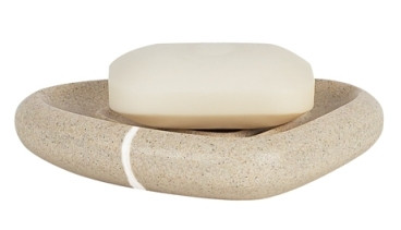 Seifenschale ETNA sand in braun aus Polyresin