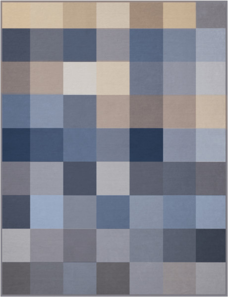 Wohndecke BLUE WOVEN in blau aus Baumwolle