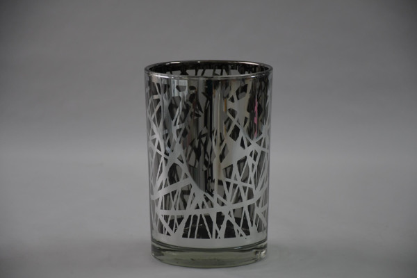 Teelichthalter TWIG in grau aus Glas