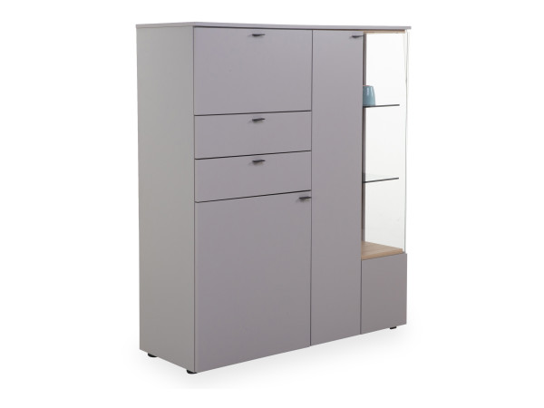 Highboard VENJAKOB VANYA in Steingrau aus Lack