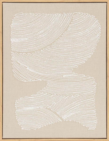 Wandbild THREAD FORMS in beige aus Holz
