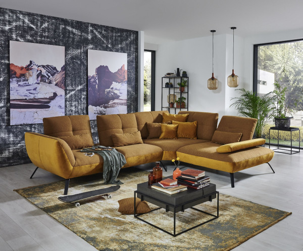 Polsterecke PARIS in Mustard aus Stoff