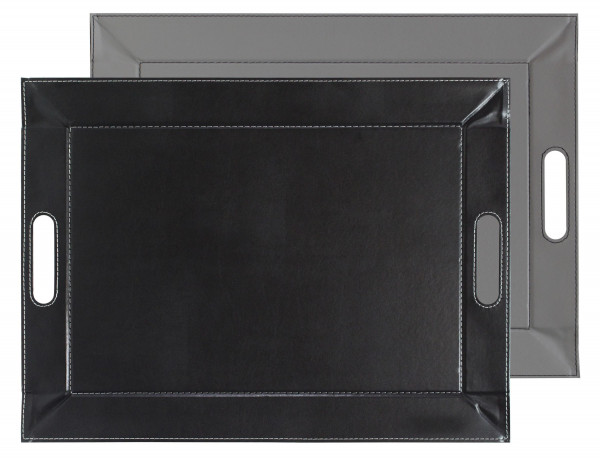 Tablett FREEFORM in grau aus Kunstleder