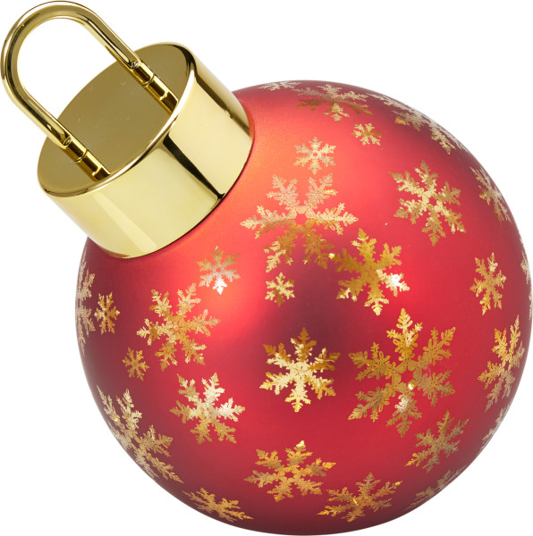 Weihnachtskugel LED in rot aus Glas