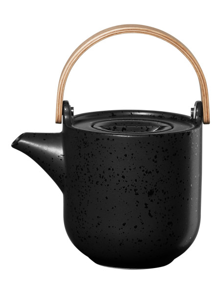 Teekanne COPPA kuro in schwarz aus Porzellan